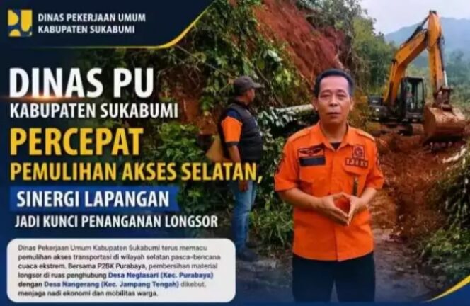 
 DPU Sukabumi Percepat Pemulihan Akses Jalan Terdampak Longsor di Wilayah Selatan
